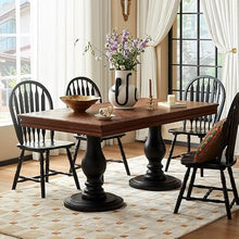 HEAIQI Coffee Table Solid Wood Dining Table Retro Living Room Square Restaurant Large