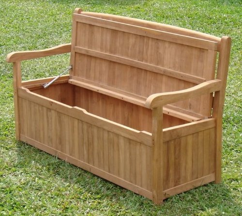 FurnitureOutlet 5 Feet Grade-A Teak Wood Outdoor Patio Bench with Storage Box -DVSBench