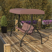 Flash Furniture 3-Seat Outdoor Patio Swing with Canopy, Brown