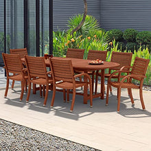 Brampton Patio Coventry 9-Piece Oval Dining Set Dark Teak Finish