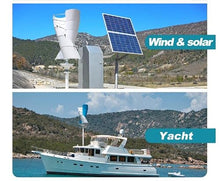 AISINILALAO Vertical Wind Turbine Generator Free Energy Windmill Power 2000W 1500W 12V 24V 48V 10 Blades with Mppt Charge Controller,Blue,48v
