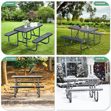Chantmo Heavy-Duty Park Bench for Outside, Black Powder Coated Steel Outdoor Furniture, Commercial-Grade Weatherproof Outdoor Benches for Park, Patio, Porch & Garden