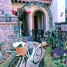 IBOWZ Metal Garden Arch Garden or Wedding Arch Arbor, Decorative Metal Garden Arbor, Heavy Duty Garden Arch, Easy to Assemble, Backyard, Garden, Bridal Party & Wedding Decoration,White, Black