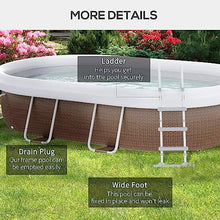 Outsunny 18' x 10' Above Ground Rectangular Pool Set Brown