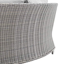 Conway Sunbrella® Outdoor Patio Wicker Rattan Round Corner Chair in Light Gray Gray