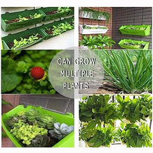 Vertical Garden Wall Hanging Planter, Elevated Garden Beds with Water Drainage Hole, Multi-Layer Railing Flower Pots for Three-Dimensional Greening Planting (Color : Green, Size : 99x90cm)