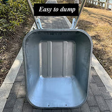 Etlegor Agricultural Wheelbarrow, Galvanized Wheelbarrow 2 Tire Wheelbarrow Dump Cart Perfect for Transporting Sand, Dirt, Garden Waste, Construction Fertilizer Worksite Trolley Tools