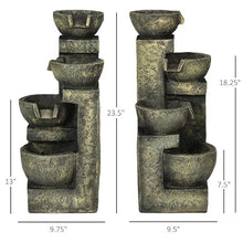 MVUYO FMURY Waterfalls Water Fountain Decor Floor Water Glazed Pots Fountain for Outdoor Patio Garden Backyar