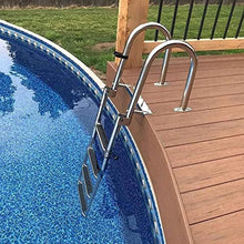 Swim Ladder Boat Pool Ladder 4 Step Swimming Pool Ladder Detachable, Folding Stainless Steel Pontoon Ladder with Rear Entry, Portable Yacht Drop Ladder with Handrail