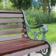 ERoomQ Outdoor GThe Bench,Outdoor GThe Patio Bench for Your Leisure Time, Iron Foot Anticorrosive Solid Wood Outdoor Patio Furniture Seat (Black 120cm)