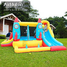 AirMyFun Inflatable Rocket Theme Bounce House Blue