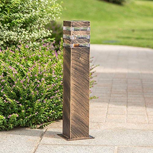 IP65 Waterproof Outdoor Garden Post Bollard Light Industrial Retro Column Lamp Aluminum Pathway Driveway Floor Lawn Landscape Lighting E27 Decoration Pillar Lantern High Pole Lamp