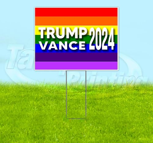 TampaPrinting Trump Vance Yard Sign 18" x 24" with Metal Step Stake