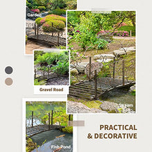 6' Metal Arch Garden Bridge with Safety Siderails, Arc Footbridge for Backyard Creeks, Streams, Ponds, Bronze
