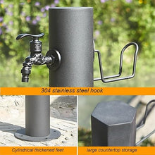 Freestanding Garden Water Column Outdoor Water Column,304 Stainless Steel Vertical Garden Water Column with Floor Mount Tap Frost Proof Hydrant Fountain for Outdoor Yard, C-Height 86cm*Diameter 5cm