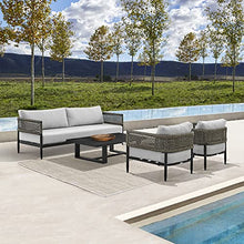 Armen Living Felicia Modern Outdoor Patio Conversation Set 4 Piece Black
