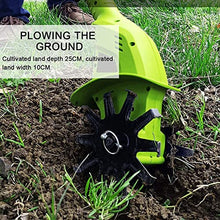 Electric Garden Rotavator, Garden Tiller Cordless, Power Weeder/Cultivator,Working Depth 25Cm, Garden Tiller Cultivator