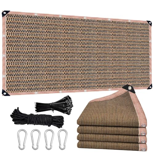 PFGDFSX 90% Sun Shade Cloth with Grommets, 42 x 70 FT Pergola Replacement Shade Cover Canopy Privacy Screen for Outdoor Patio Garden, Mocha