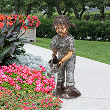 Design Toscano Caitlyn Little Gardener Cast Bronze Garden Statue Green