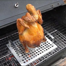 AFPSDLFJDLS BBQ Grill Stainless Steel Beer Can Chicken Holder Roaster Grill Rack Barbecue Grill Basket Turkey Roasting Rack for Grill