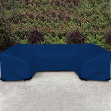 Patio U Shape Sofa Cover 18 Oz Waterproof - 100% UV & Weather Resistant Customize Outdoor Sofa Cover with Air Pockets and Drawstrap with Snug Fit (33" H X 90" W x 30" D, Blue)