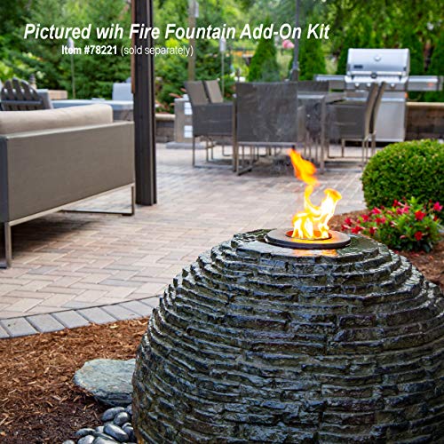 Aquascape Stacked Slate Sphere Water Fountain Medium Slate Gray