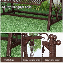 Double Patio Porch Swing, Wrought Iron Hammock Chair with Stand(Pink)