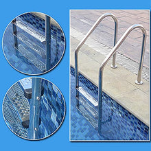 Swimming Pool Handrail 304 Stainless Steel Pool Ladder for 1-1.4m Pool Tube Wall Thickness 1mm 250lbs Load Capacity/Silver / 3 Step (Silver 3 Step)