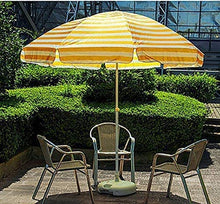 Umbrella Umbrella 8.2ft Striped Beach Umbrella, Oxford Cloth Garden Lawn Umbrella with 8 Steel Wire Ribs, Waterproof and Fade Resistant (Color : Yellow+White)
