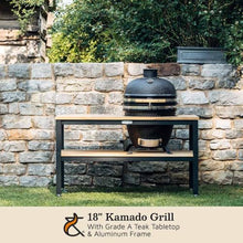 Ash & Ember 18" Kamado Grill with Table Nest Stand & Aluminum Table