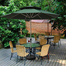3WWWQMAA8 Outdoor Aluminum Patio Umbrella, Double Top Garden Parasol 9FT/2.7M Market Table Umbrella with Deck & Base for Deck, Pool, Beach (Color : Beige) (Khaki) (Green)