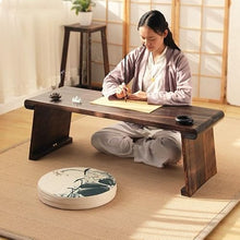Couch End Table Creative Chinese Style Solid Wood Tea Art Decoration Table Multifunctional Portable Bed Table Floating Window Coffee Table Tea Table Corner Tables for Living Room (Color : 110x40x37cm