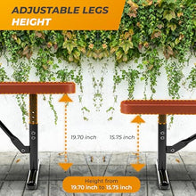 OUTTANS Heavy-Duty Outdoor Metal Bench (6 Ft - Portable, Red)