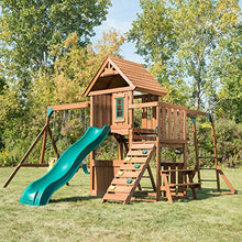 Swing-N-Slide Knightsbridge Wooden Swing Set with Slide & Monkey Bars, Green