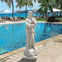 Design Toscano NG32474 Poseidon Man of the Sea Greek Mythology Indoor/Outdoor Garden Statue, 17 inches wide, 59 inches tall, Handcast Polyresin, Antique Stone Finish
