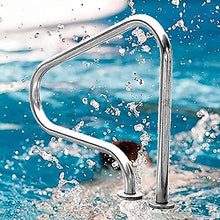 MSHOSAC Pool Handrail,Sturdy Rustproof Pool Handrail - 1.5mm Thick Swimming Pool Stair Grab Rail with Grip Cover for Safety & Support - Durable Silver Hand Grab Rail