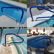 MSHOSAC Pool Handrails 304 Stainless Material Pool Safety Handrails Pool Railing Swimming Pool Handrail Water Handrail Deck Braced Pool Stair Rail, Blue Grip Cover
