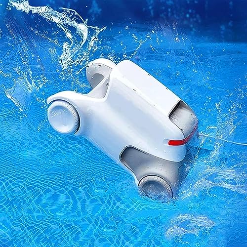 KANGJIEM Automatic Robotic Pool Cleaner, Cordless Pool Vacuum, Dual-Drive Motors Self-Parking Pool Cleaner Vacuum for In Ground Flat Pools Up to 150 Sq (Lasts 240 Mins)
