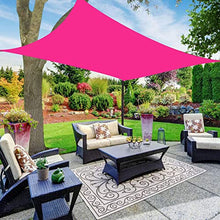 WRJAHCG Sun Shade Sail Canopy Rectangle,Sun Shades Outdoor,Waterproof Awnings for Patio,Patio Furniture Accessories for Lawn Garden Deck Backyard Outdoor Activities, Sand,Rose red,6 * 8m