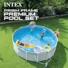 INTEX Prism Frame 15ft x 48in Round Above Ground Swimming Pool Set w/Pump