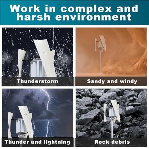 AISINILALAO 14000W Vertical Wind Turbine Generator Kit - Complete 12V/24V Home Wind Power System with MPPT Controller for DIY Off-Grid Living,48v