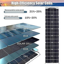 KZZAAO Flexible Solar Panel 200W 400W 800W 12V Monocrystalline Semi-Flexible Solar Panel for Motorhome,Boats,Roofs,Sailing,Balcony