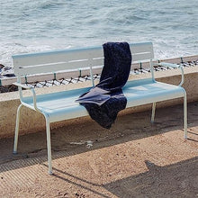 Park Patio Seat Outdoor Patio Bench 2 Seater Rustproof Aluminum Alloy Bench with Backrest, Outdoor Leisure Chair for Balcony, Garden, Terrace, Backyard,