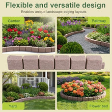 Generic Faux Stone Landscape Edging Decorative Stone-Look Garden Border with 24 Pieces Spikes 12pcs for DIY Outdoor Yard Landscaping