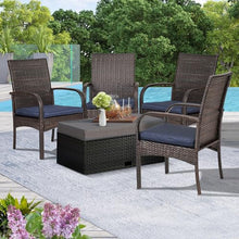 SAILARY Wicker Patio Dining Chairs Set of 4 - All Weather Outdoor Wicker Chairs with Cushion, 350 lb Weight Capacity Patio Chairs for Outdoor Table, Brown PE Rattan for Backyard, Porch, Garden