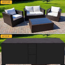 91x65x31in, Garden Furniture Covers Waterproof, Rectangular Patio Table Chair Sofa Set Cover, 420D Heavy Duty Lawn Patio Set Covers, UV Resistant (Coffee Beige 110x110x31in)