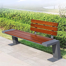 Parking Patio Seat, Outdoor Bench with Backrest, Park Bench with Steel Construction and Thickened Slat Seats, Modern, Durable Leisure Seats for Patio, Garden, Path, Yard, Deck Seating for the A