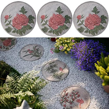 Elitix Stepping Stone Flower Carving Stones Classical Style, Decorative Walkway Stepping Stone for Outdoor Garden Flowerbed, Lawn Step Yard Stones for Pathway(Color:Peony,Size:3 pcs)