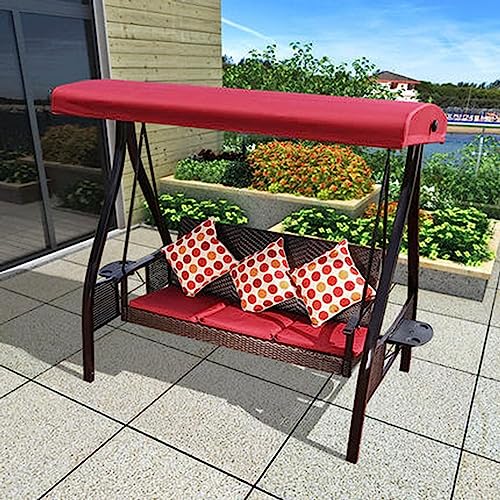 uhyOHF Outdoor Garden Swing Chair Courtyard Porch Swing Ceiling Swing Iron Three-Person Swing Chair Suitable for Balcony Backyard (