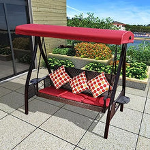 uhyOHF Outdoor Garden Swing Chair Courtyard Porch Swing Ceiling Swing Iron Three-Person Swing Chair Suitable for Balcony Backyard (